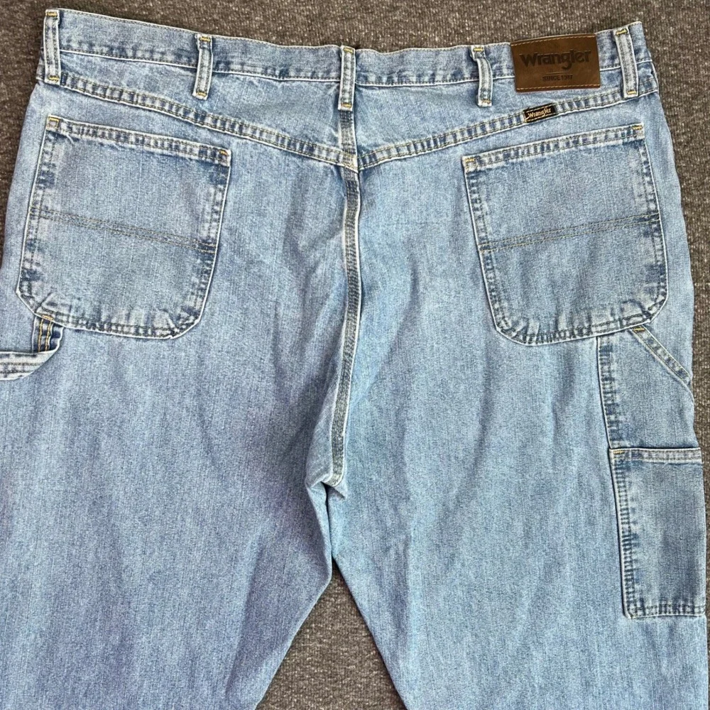 Wrangler Jeans Men Fits42x31.5 Light Carpenter Workwear Denim Western Rodeo Farm